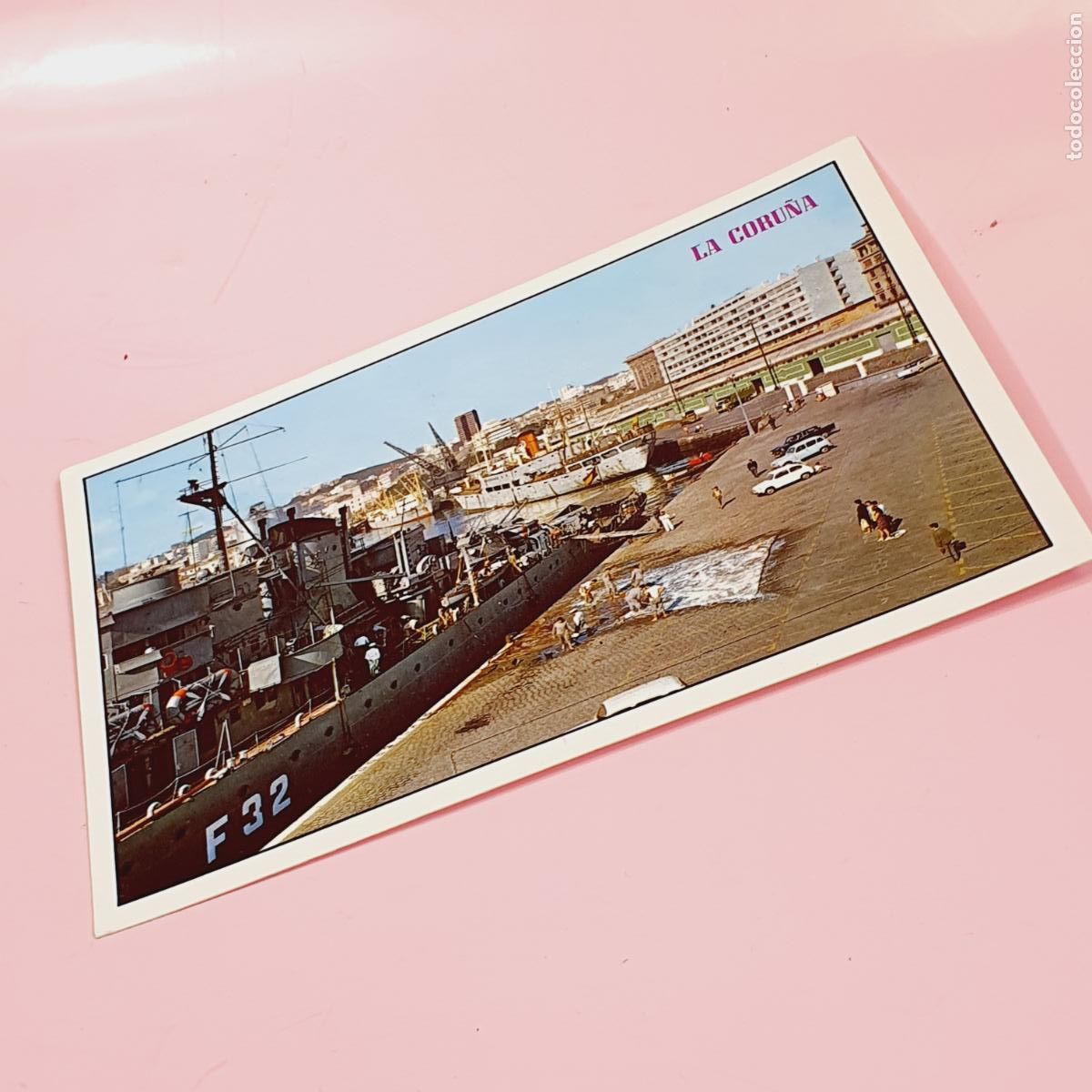 Postales: POSTA-PUERTO LA CORU&Ntilde;A.CON CA&Ntilde;ONERO/FRAGATA HERN&Aacute;N CORT&Eacute;S F.32-1963-VER FOTOGRAF&Iacute;AS