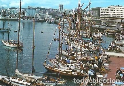 Postales: POSTAL A COLOR 102 LA CORU&Ntilde;A VISTA PARCIAL DEL PUERTO FOTO BLANCO