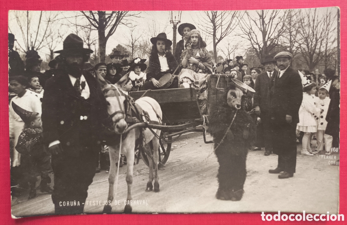 Postales: A CORU&Ntilde;A FIESTA CARNAVAL DESFILE POSTAL FOTOGR&Aacute;FICA ANIMADA FOT&Oacute;GRAFO FERRER GALICIA C. 1930