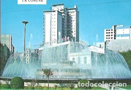 Postkarten: POSTAL A COLOR 3188 LA CORU&Ntilde;A CUATRO CAMINOS FUENTE LUMINOSA POSTALES FAMA