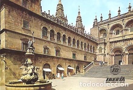 Postales: POSTAL A COLOR IBERIA SANTIAGO DE COMPOSTELA PLAZA DE LAS PLATERIAS FISA