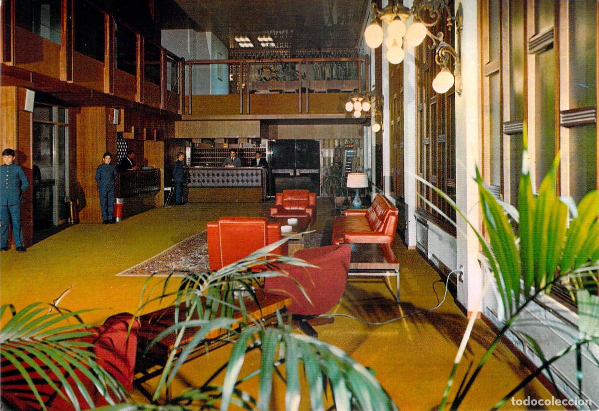 Postales: Postal de la Recepci&oacute;n y Vest&iacute;bulo del Hotel Atl&aacute;ntico, La Coru&ntilde;a