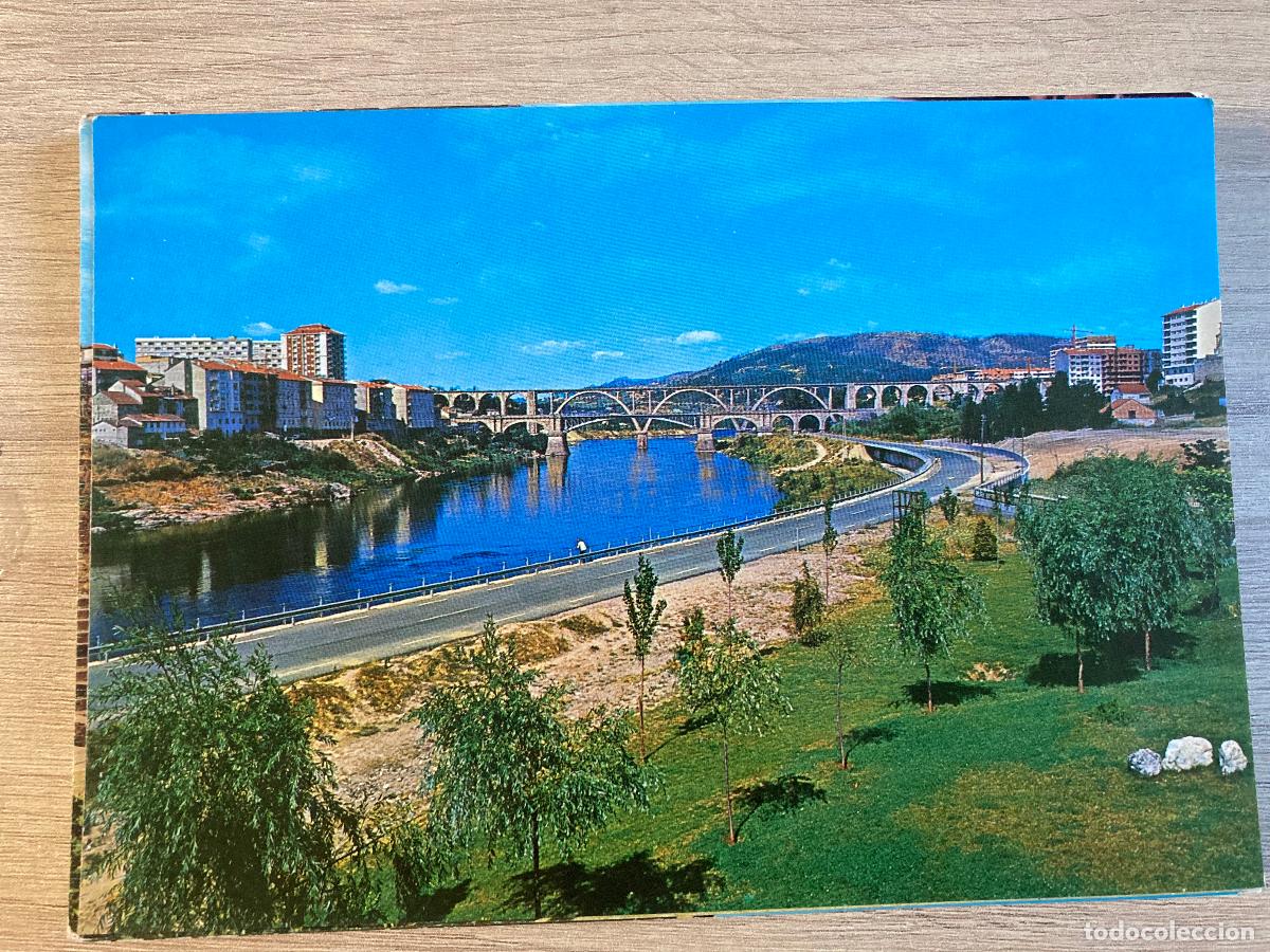 Postales: POSTAL, ORENSE, 130,RIO MI&Ntilde;O Y VISTA PARCIAL PUENTE NUEVO Y VIADUCTO, EDICIONES ARRIBAS, ZARAGOZA