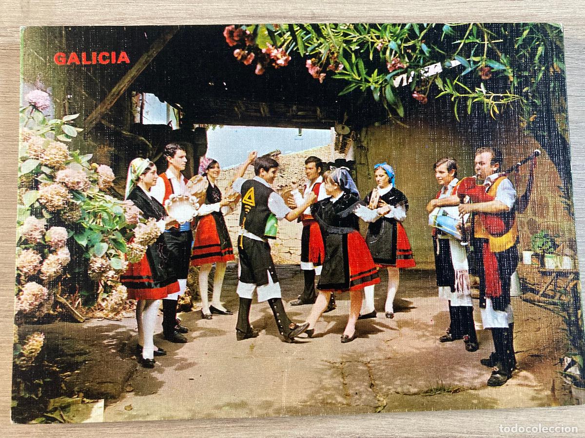 Postales: POSTAL, GALICIA, 540, BAILE DE LA MUI&Ntilde;EIRA DE LA TRENZA , EDICIONES PARIS - J.M. - ZARAGOZA