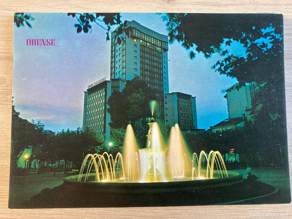 Postales: POSTAL, ORENSE, 547, ORENSE, FUENTE LUMINOSA Y TORRE DE ORENSE , EDICIONES PARIS - J.M. - ZARAGOZA