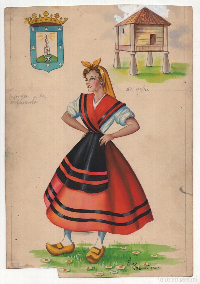 Postales: GALICIA.- ELSI GUMIER, PROTOTIPO ORIGINAL DEL QUE SE EDITAR&Oacute;N DESPUES LAS POSTALES. 29X20,4