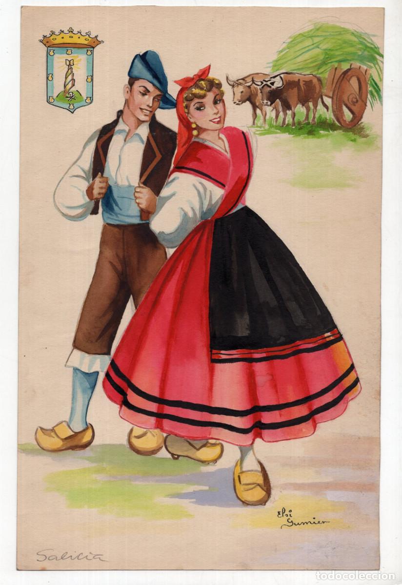 Postales: GALICIA.- ELSI GUMIER, PROTOTIPO ORIGINAL DEL QUE SE EDITAR&Oacute;N DESPUES LAS POSTALES. 29X19