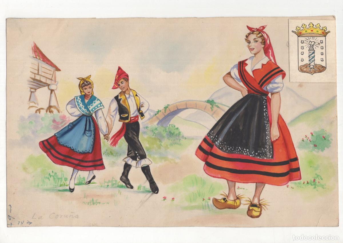 Postales: LA CORU&Ntilde;A.- ELSI GUMIER, PROTOTIPO ORIGINAL DEL QUE SE EDITAR&Oacute;N DESPUES LAS POSTALES. 29X19