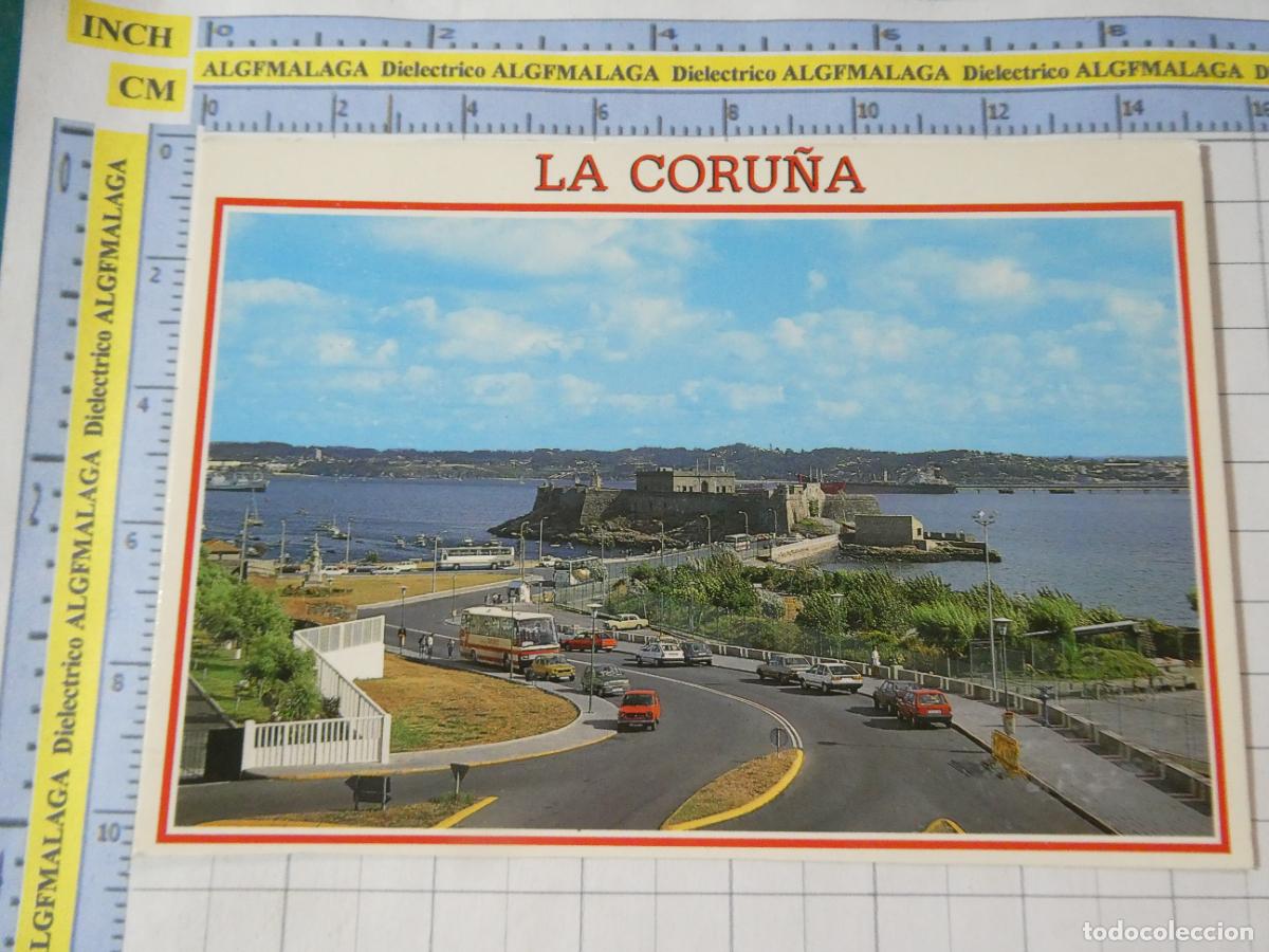 Postales: POSTAL DE LA CORU&Ntilde;A A&Ntilde;O 1995. CASTILLO SAN ANT&Oacute;N COCHES AUTOBUSES 257 ARRIBAS. 687
