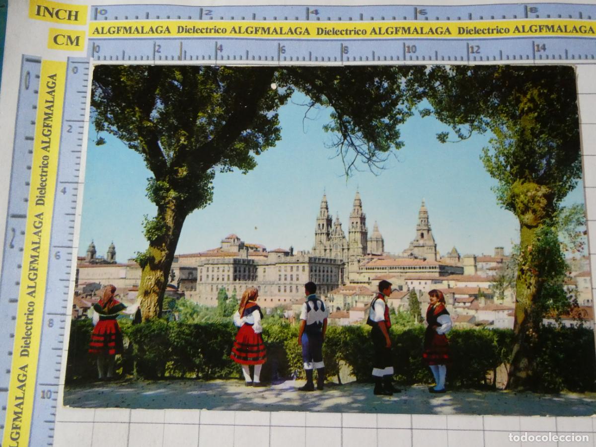 Postales: POSTAL DE LA CORU&Ntilde;A A&Ntilde;O 1964. SANTIAGO DE COMPOSTELA. GRUPO FOLKLORICO TIPISMO 10 ALARDE. 689