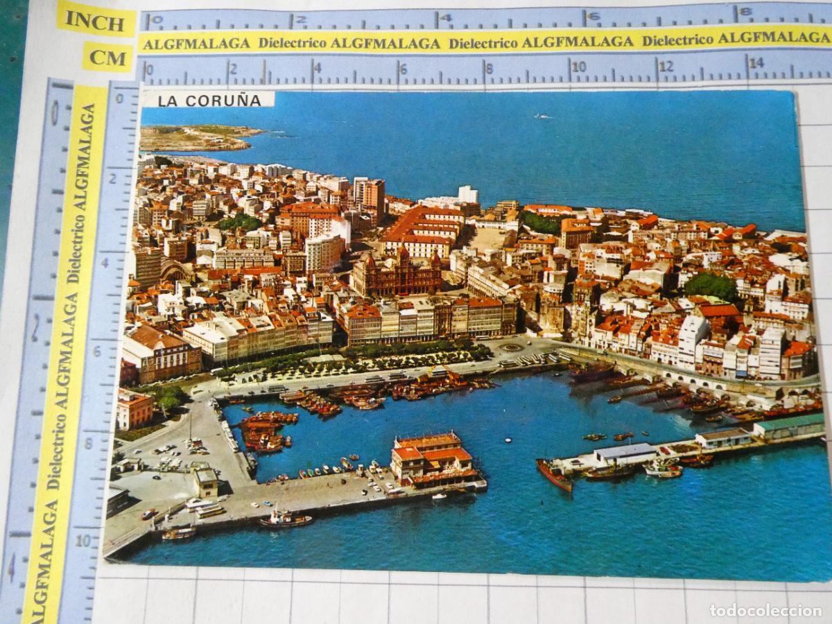 Postales: POSTAL DE LA CORU&Ntilde;A A&Ntilde;O 1970. VISTA PARCIAL AEREA 3079 FAMA. 696