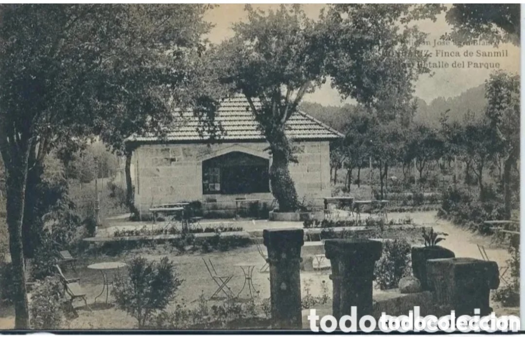 Postales: MONDARIZ (PONTEVEDRA) - FINCA DE SANMIL - DETALLE DEL PARQUE - JOS&Eacute; FARO BLANCO - HAUSER Y MENET
