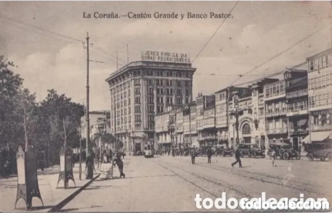 Postales: LA CORU&Ntilde;A - CANT&Oacute;N GRANDE Y BANCO PASTOR - FOTO TEIGEIRO-PARDO-REGUERA