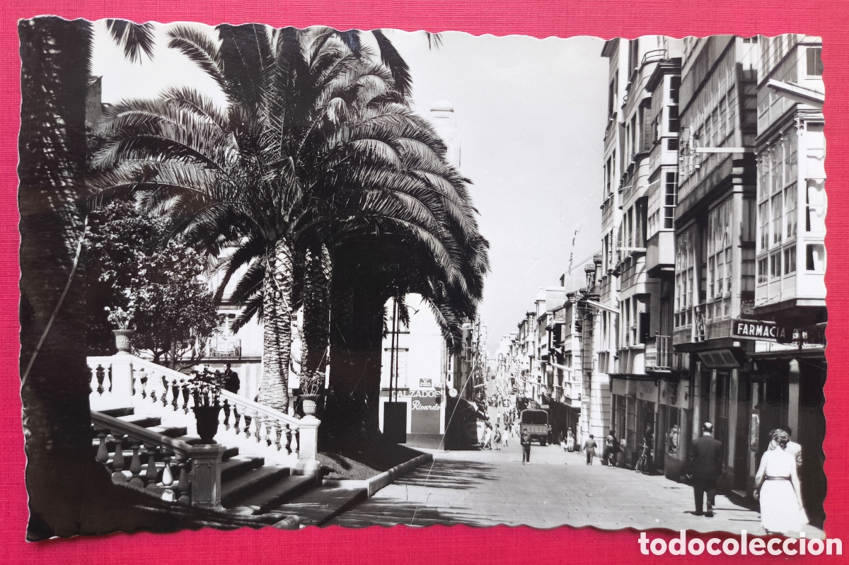 Postales: FERROL R&Uacute;A REAL POSTAL FOTOGR&Aacute;FICA A CORU&Ntilde;A C. 1955