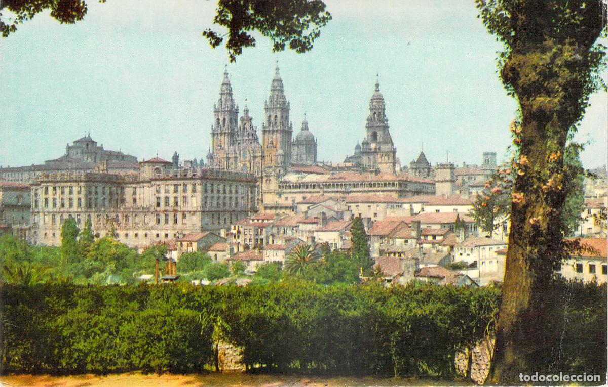 Postales: Postal de la Catedral y Panor&aacute;mica de Santiago de Compostela
