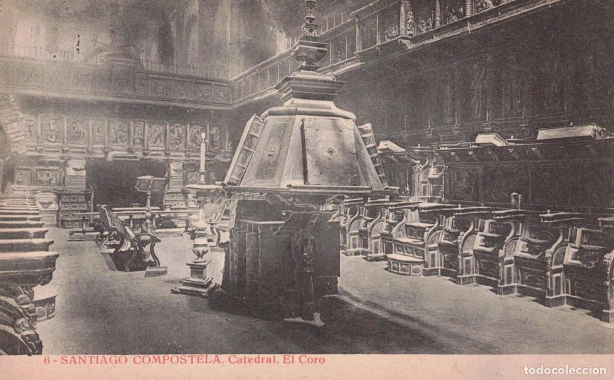 Postales: TARJETA POSTAL - 6 SANTIAGO COMPOSTELA - CATEDRAL - EL CORO - FOTOTIPIA THOMAS - JOYAS DE ESPA&Ntilde;A