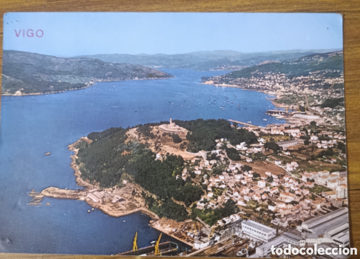 Postales: Postal antigua vista a&eacute;rea de Vigo - Ediciones Arribas