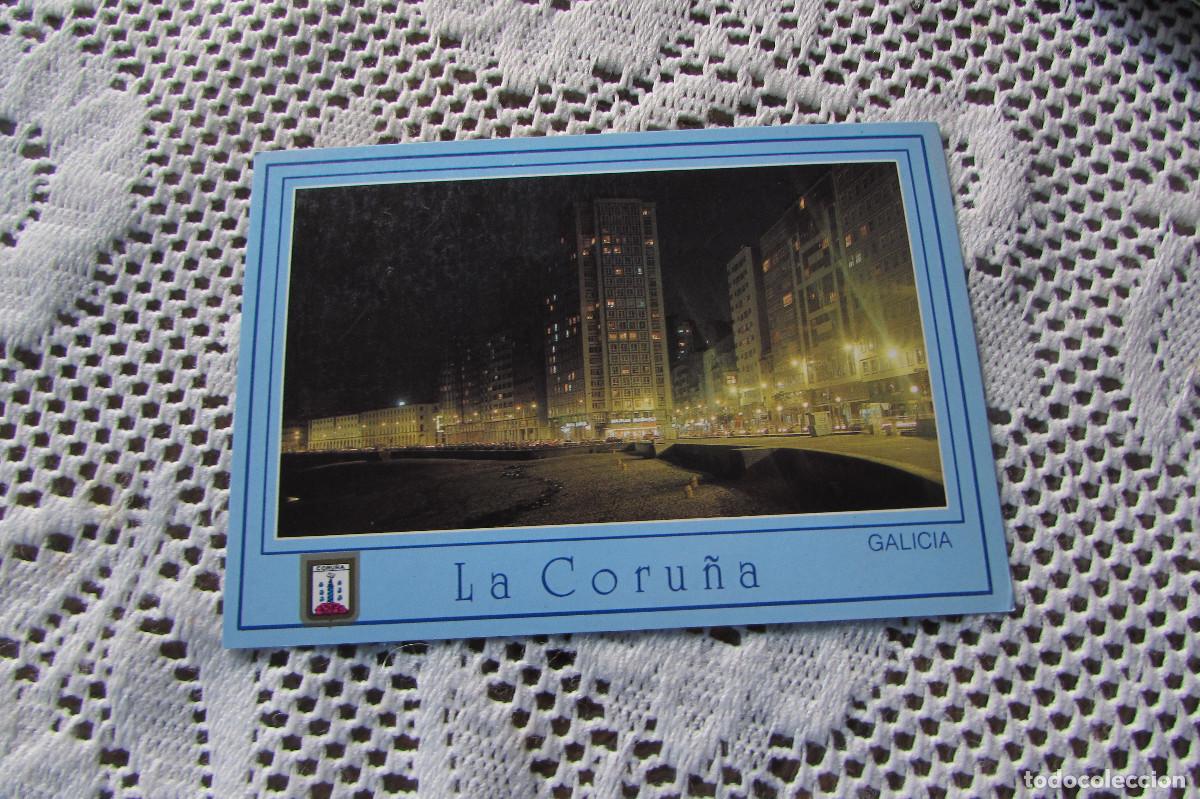 Postales: LA CORU&Ntilde;A 90 RIAZOR VISTA NOCTURNA