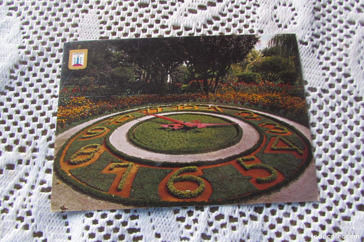 Postales: POSTAL A COLOR N&ordm; 55 LA CORU&Ntilde;A RELOJ FLORAL DOMINGUEZ
