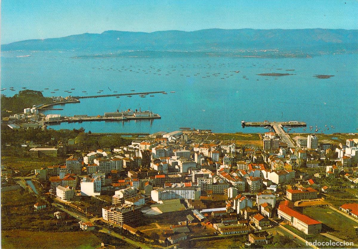 Postales: Postal Vista A&eacute;rea del Puerto y R&iacute;a de Villagarc&iacute;a de Arosa