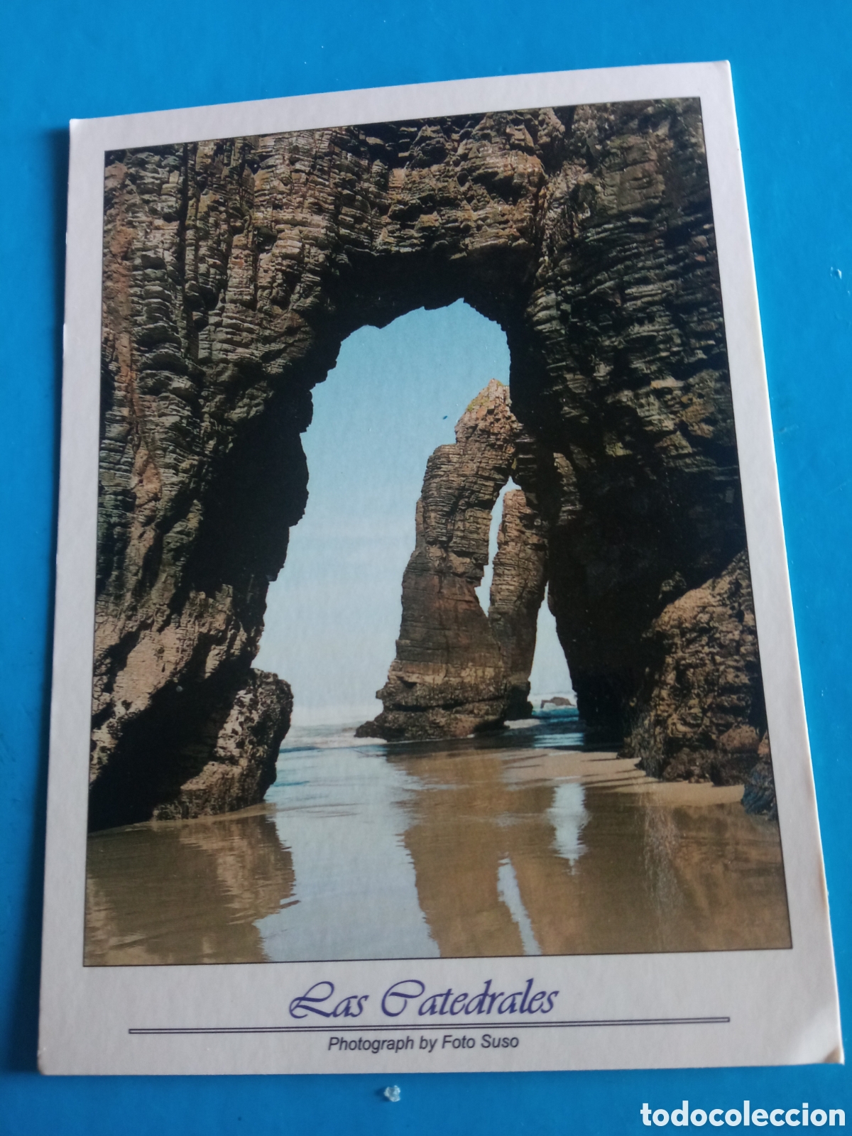 Postales: Antigua postal fotogr&aacute;fica, Playa Las Catedrales, Ribadeo