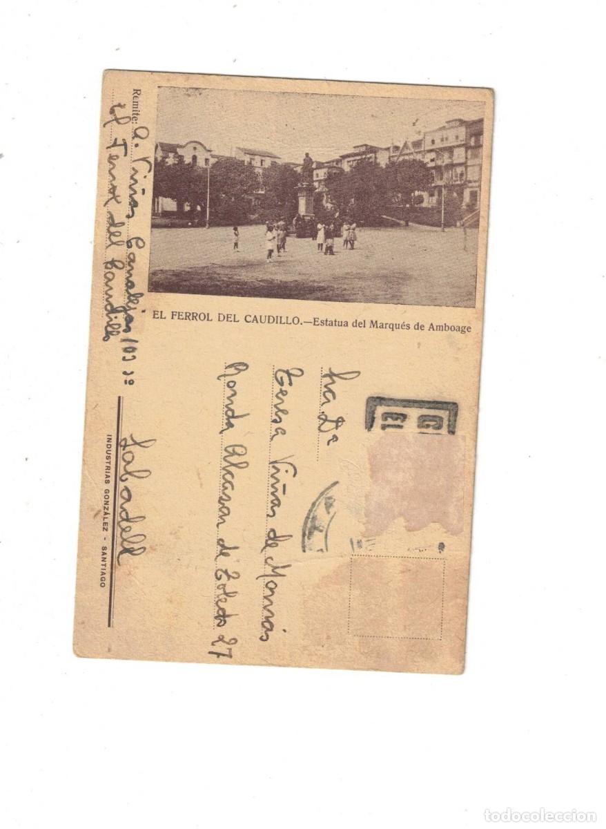 Postales: EL FERROL. ESTATUA DEL MARQU&Eacute;S DE AMBOAGE