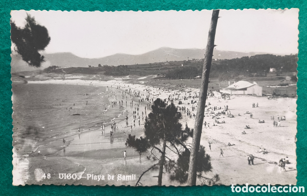 Postales: VIGO PLAYA DE SAMIL POSTAL FOTOGR&Aacute;FICA PONTEVEDRA GALICIA C. 1955