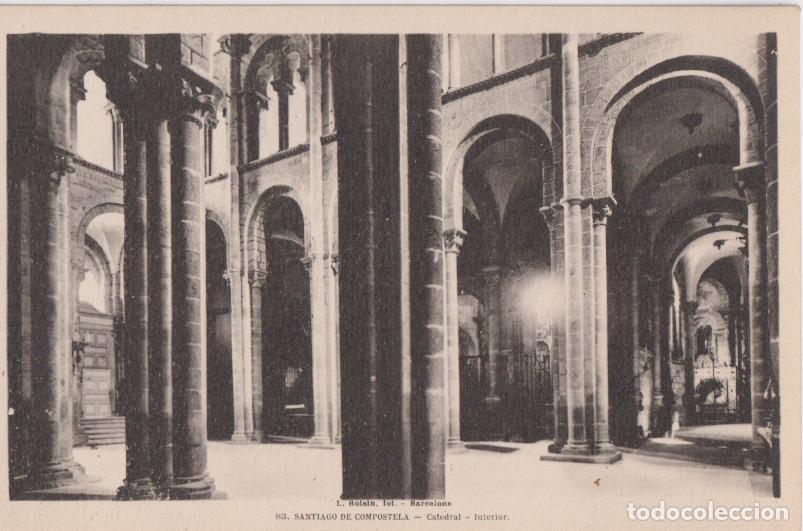 Postales: SANTIAGO DE COMPOSTELA, CATEDRAL, INTERIOR &ndash; L.ROISIN N&ordm;83 &ndash; S/C