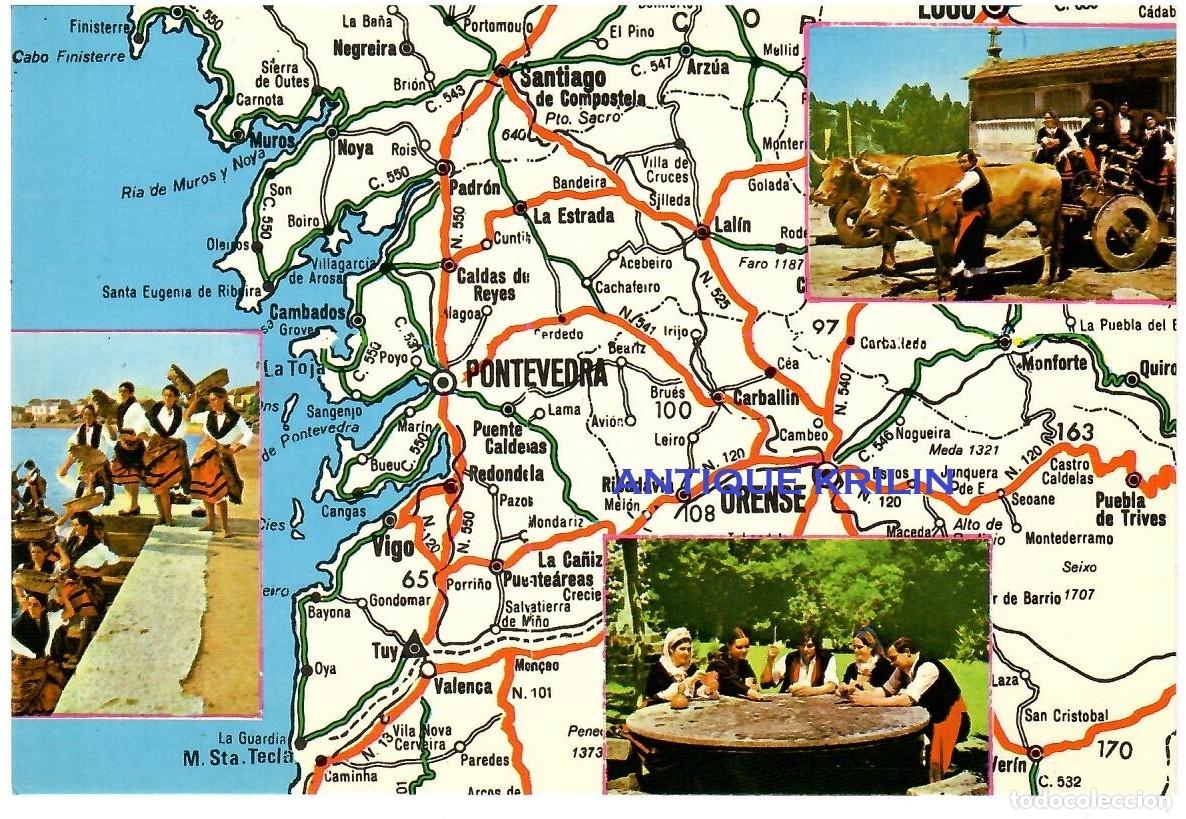 Postales: GALICIA N&ordm; 3338 MAPA , VARIAS VISTAS / EDICION POSTALES FAMA / SIN FRANQUEAR