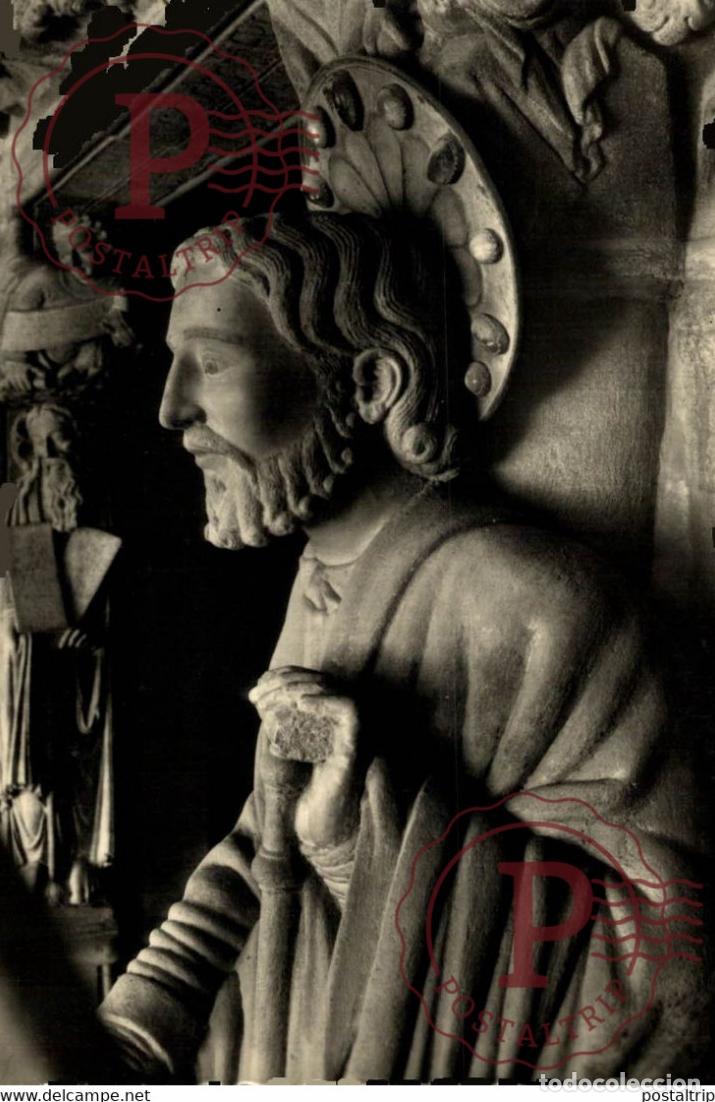Cartoline: SANTIAGO DE COMPOSTELA CATEDRAL PORTICO DE LA GLORIA IMAGEN EN PIEDRA DEL SANTO GALICIA ESPA&Ntilde;A ESPA