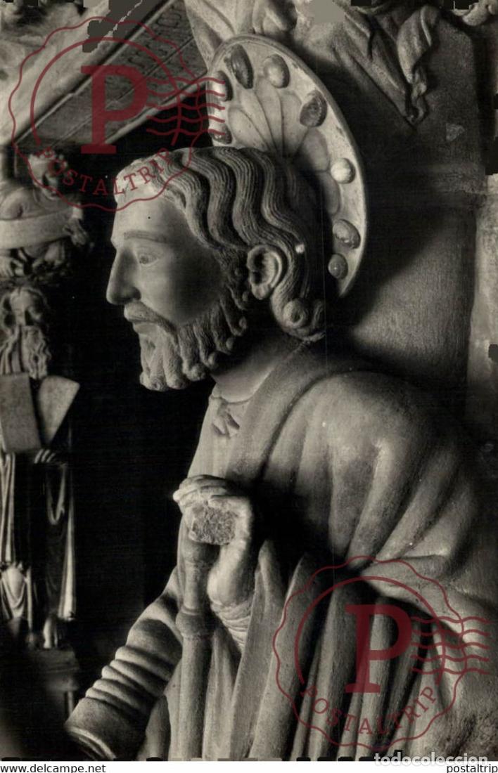Cartoline: SANTIAGO DE COMPOSTELA CATEDRAL PORTICO DE LA GLORIA IMAGEN EN PIEDRA DEL SANTO GALICIA ESPA&Ntilde;A ESPA