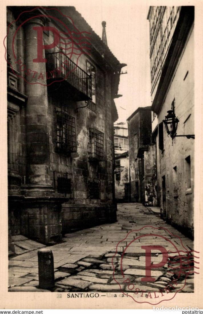 Cartoline: SANTIAGO UNA CALLE TIPICA GALICIA ESPA&Ntilde;A ESPAGNE