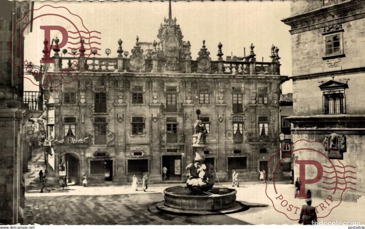 Cartoline: SANTIAGO DE COMPOSTELA PLAZA DE LAS PLATERIAS GALICIA ESPA&Ntilde;A ESPAGNE