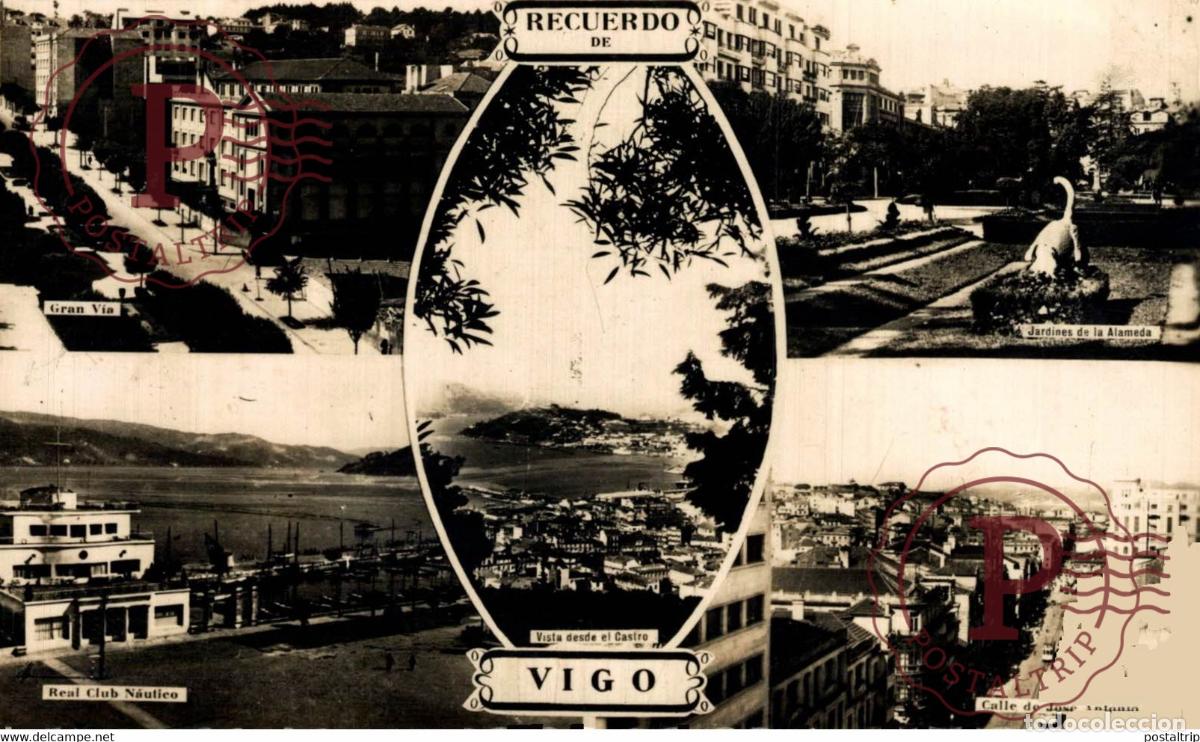 Cartoline: RECUERDO DE VIGO GRAN VIA JARDINES DE LA ALAMEDA REAL CLUB NAUTICO CALLE DE JOS&Eacute; ANTONIO GALICIA ES