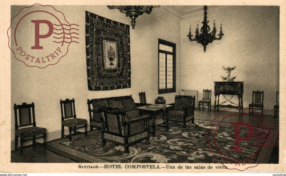Cartoline: SANTIAGO HOTEL COMPOSTELA UNA DE LAS SALAS DE VISITA GALICIA ESPA&Ntilde;A ESPAGNE