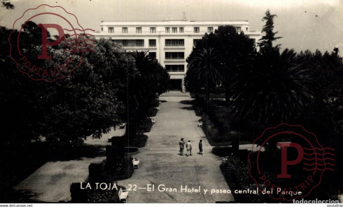 Postcards: LA TOJA EL GRAN HOTEL Y PASEO CENTRAL DEL PARQUE GALICIA ESPA&Ntilde;A ESPAGNE