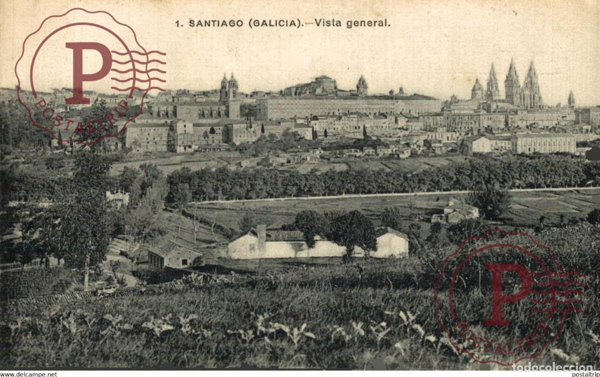 Postcards: SANTIAGO VISTA GENERAL GALICIA ESPA&Ntilde;A ESPAGNE