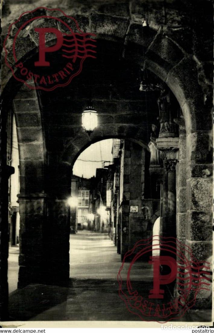 Postales: GALICIA. SANTIAGO DE COMPOSTELA. RUA NUEVA NOCTURNA.