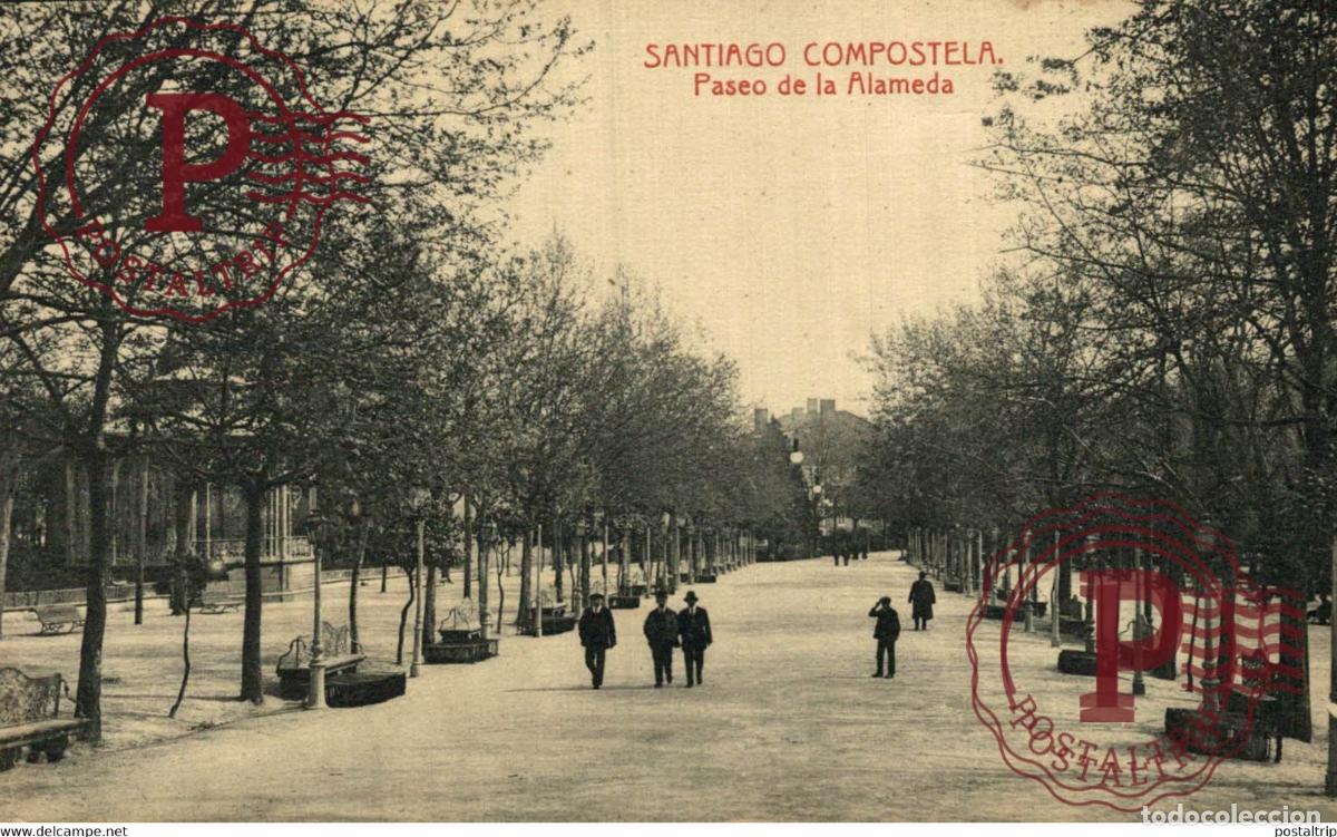 Postales: GALICIA. SANTIAGO DE COMPOSTELA. PASEO DE LA ALAMEDA.
