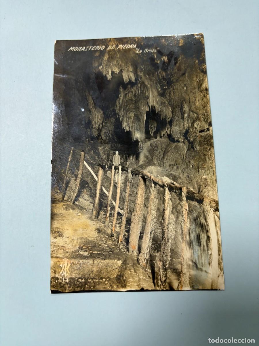 Postales: TARJETA POSTAL. ZARAGOZA. MONASTERIO DE PIEDRA. LA GRUTA. ERNESTO