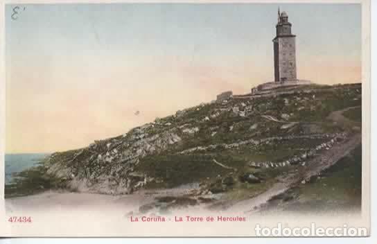 Postales: LA CORU&Ntilde;A DORSO SIN DIVIDIR TORRE DE HERCULES
