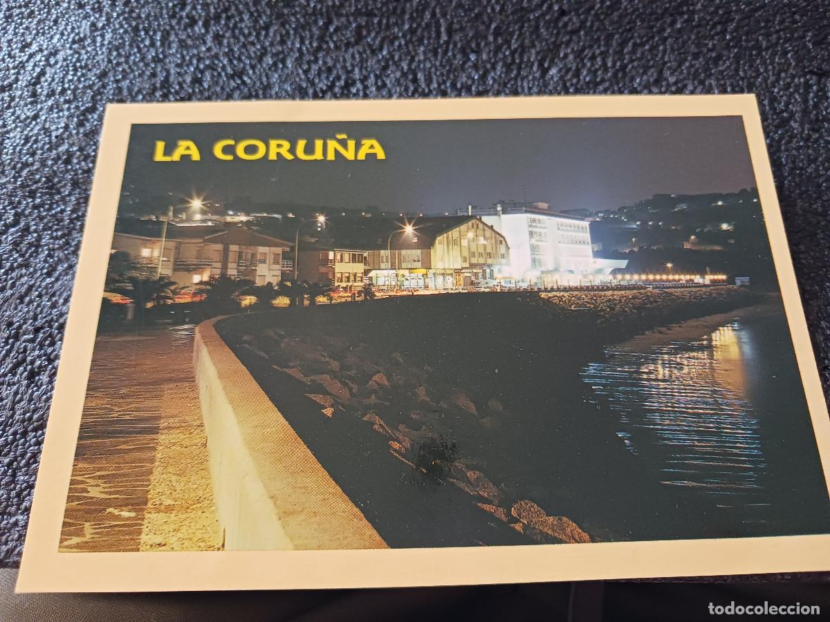 Postales: 278 la coru&ntilde;a, playa de santa cristina, nocturna, ed. arribas