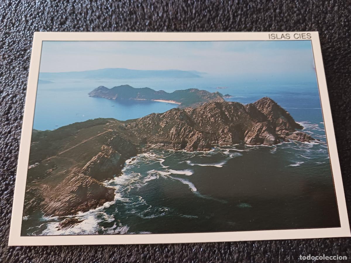Postales: 3653, islas cies, ria de vigo, vista aerea, ed. fama
