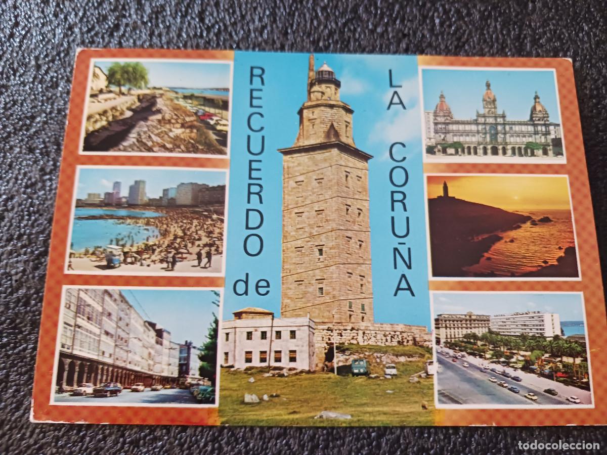 Postales: 3304 la coru&ntilde;a, torre de hercules y vistas parciales, ed. fama, circulada