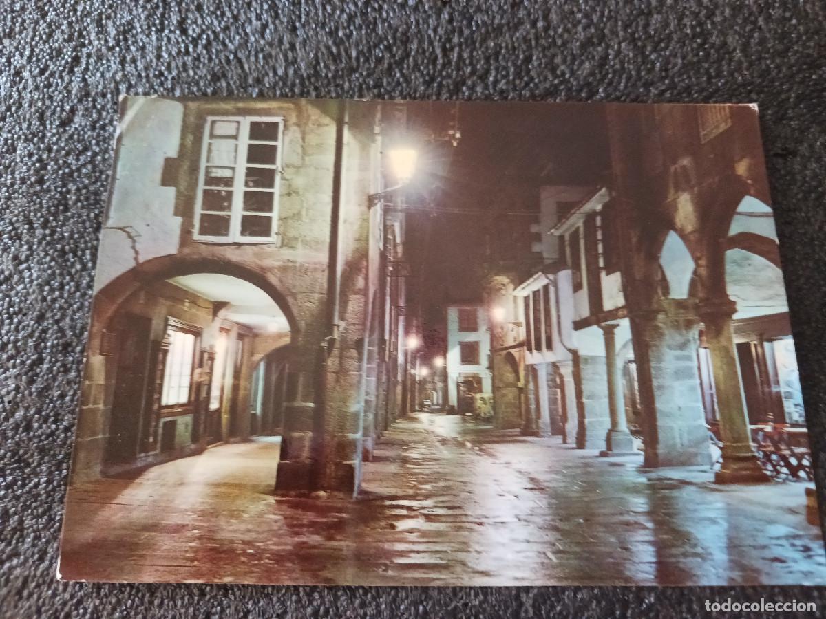 Postales: 2057 santiago de compostela, rua del villar, nocturna, ed. arribas, circulada