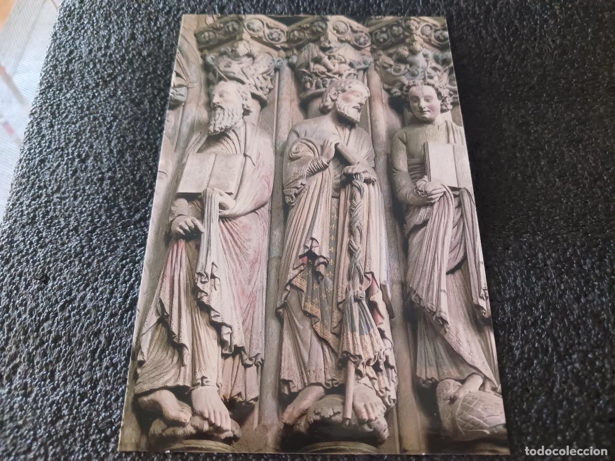Postales: santiago de compostela, portico de la gloria san pablo, santiago y san juan, ed. aldeasa 1995