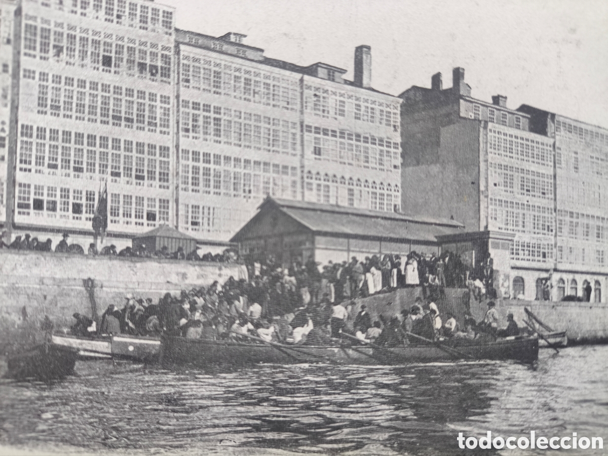 Postales: A CORU&Ntilde;A MUELLE DE MONTOTO PESCADORES POSTAL ANIMADA FOT. FERRER C. 1910
