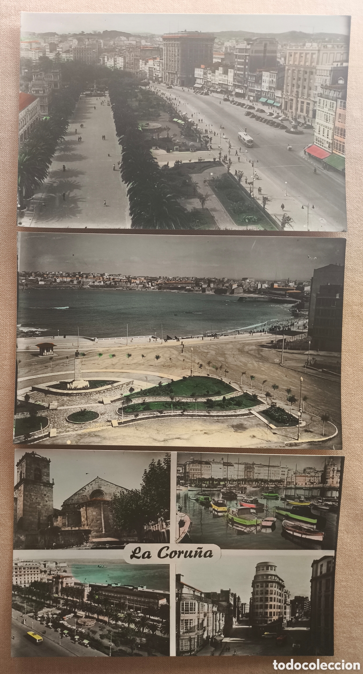 Postales: A CORU&Ntilde;A POSTAL FOTOGR&Aacute;FICA COLOREADA LOTE 3 ED. ARTIGOT GALICIA C. 1955