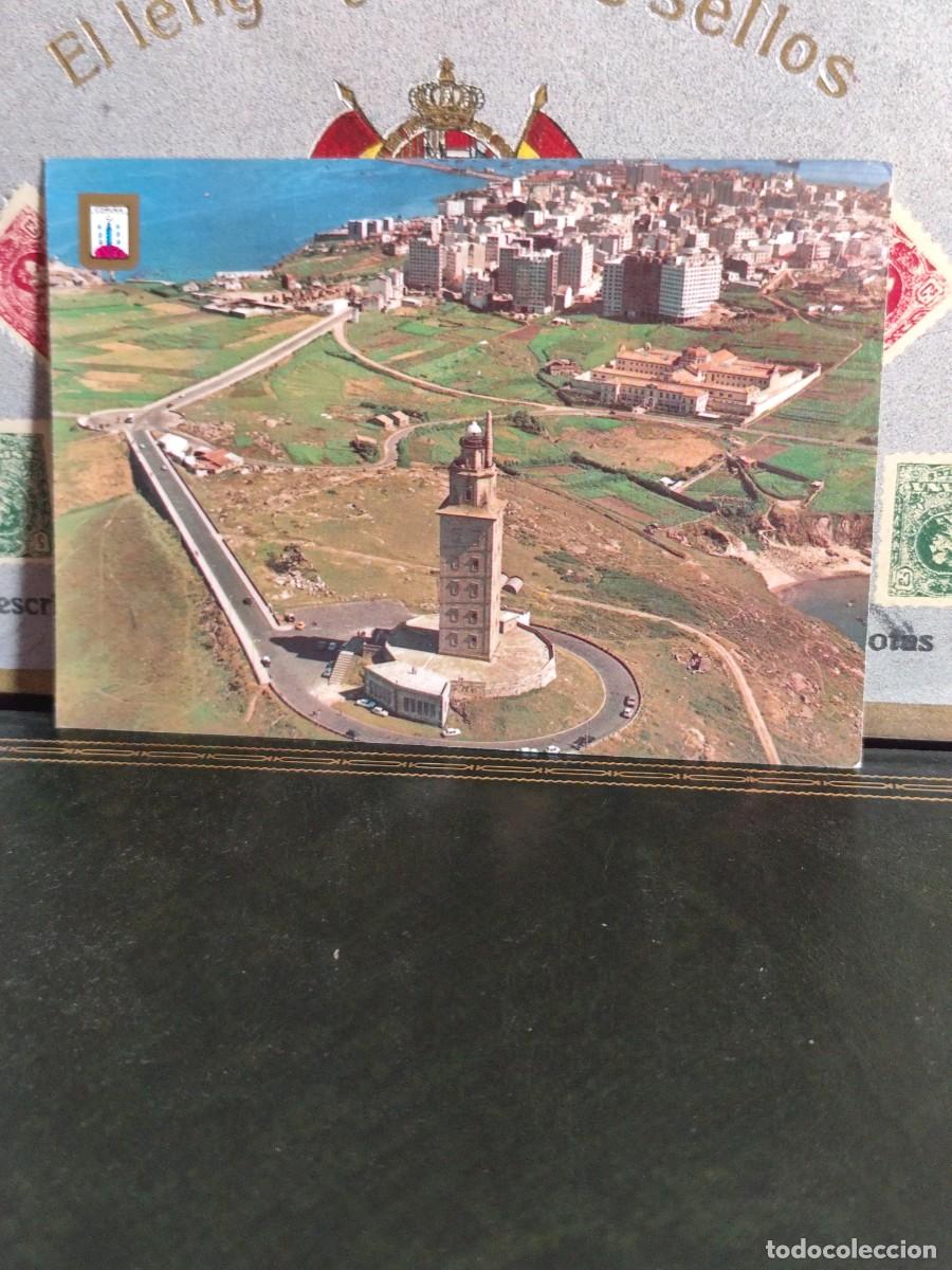 Postales: P5833 Postal La Coru&ntilde;a 85 Torre de H&eacute;rcules. Dom&iacute;nguez
