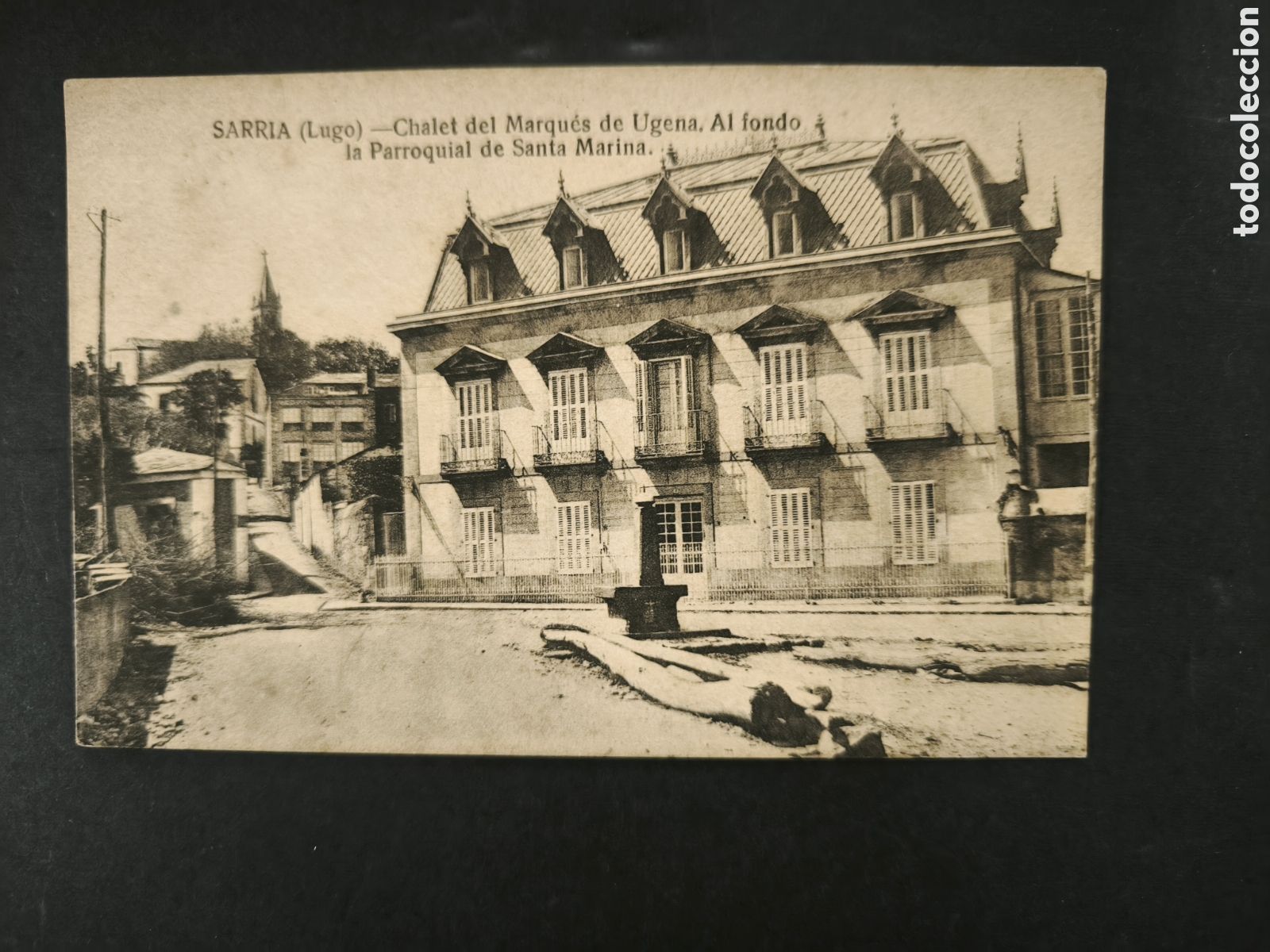 Postales: Postal antigua. Sarria, Lugo. Chalet del Marqu&eacute;s de Ugena. A&ntilde;o 1924, Galicia.